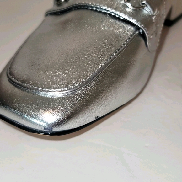 STEVE MADDEN Silver Leather Horsebit Timbir Slip O - Picture 10 of 10